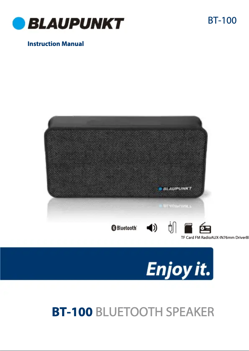 Página 1 del manual Manual de usuario Blaupunkt BT-100