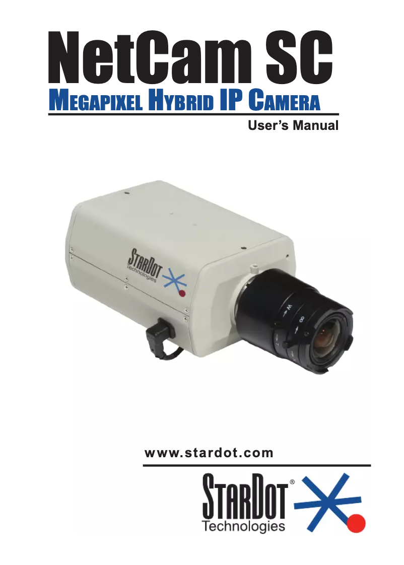 Page n°1 - Manuel utilisateur StarDot NetCam SD300B