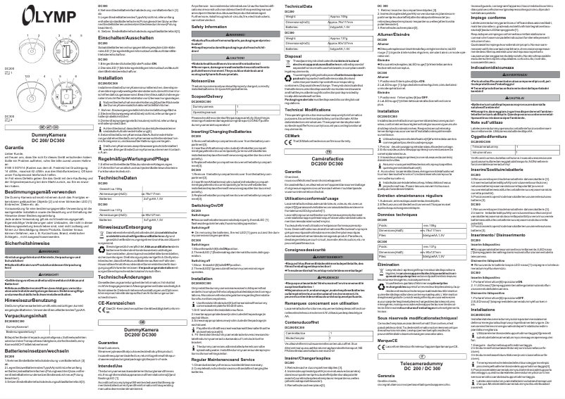 Page 1 de la notice Manuel utilisateur Olympia DC 500