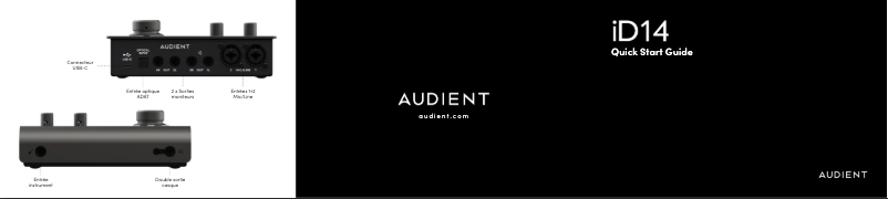 Page n°1 - Guide de démarrage rapide Audient iD14