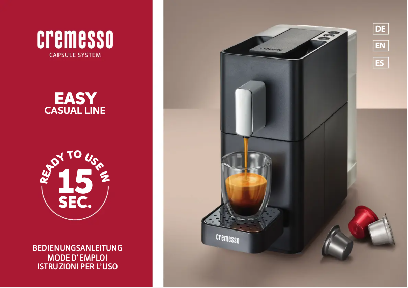 Page n°1 - Manuel utilisateur Cremesso Easy