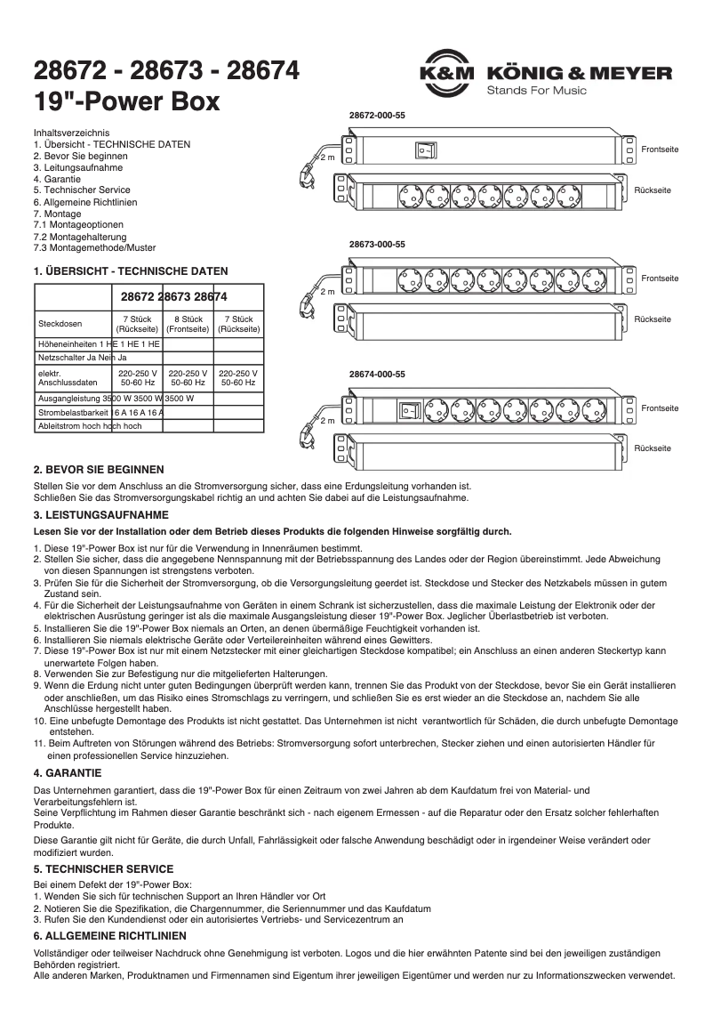Page 1 de la notice Manuel utilisateur Konig & Meyer Power Box 28674