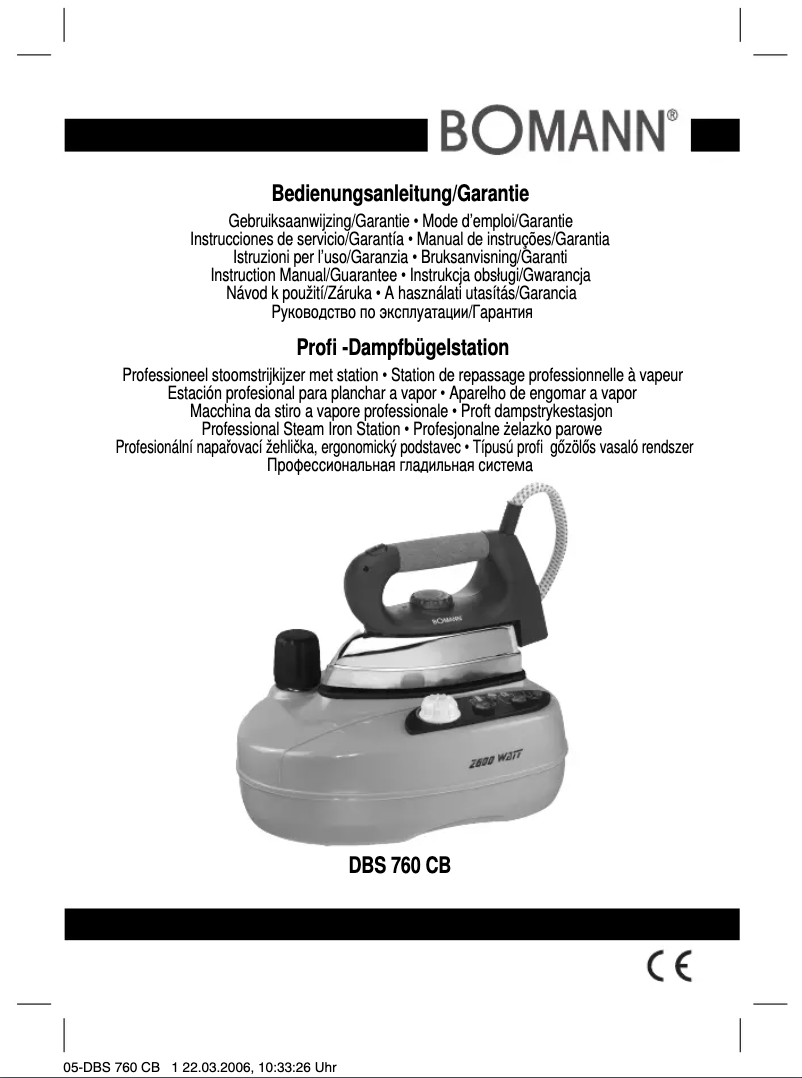 Page n°1 - Manuel utilisateur Bomann DBS 760 CB