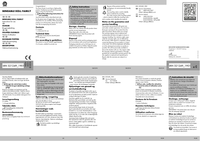 Page 1 de la notice Manuel utilisateur Playtive IAN 321249