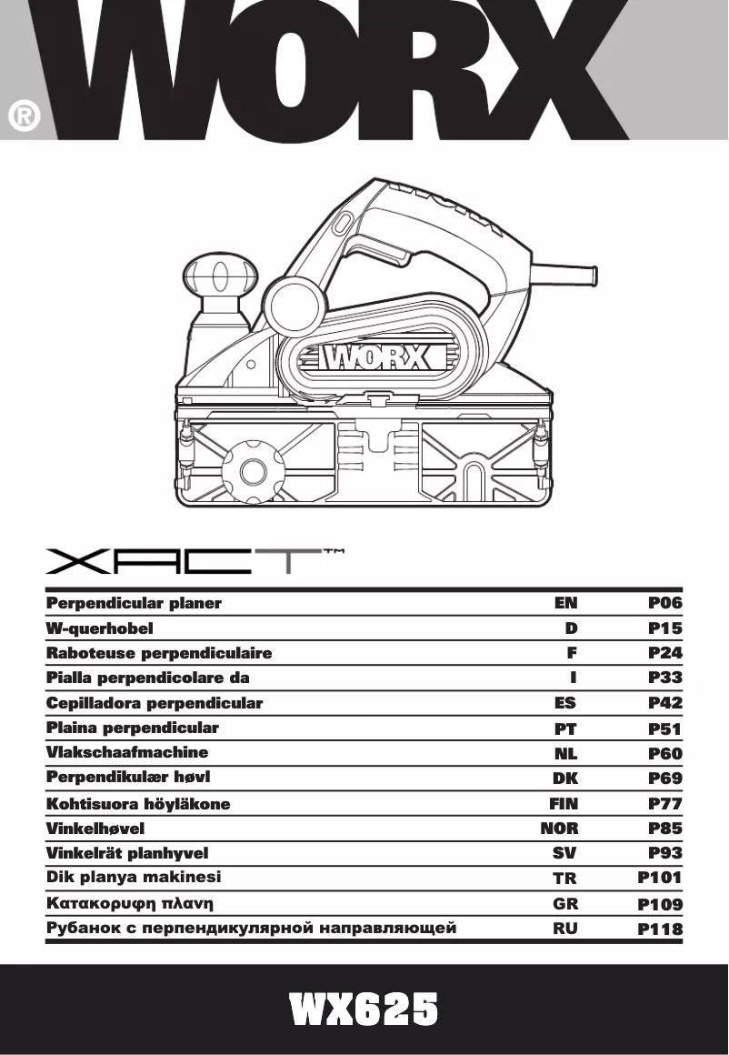 Page n°1 - Manuel utilisateur Worx WX625