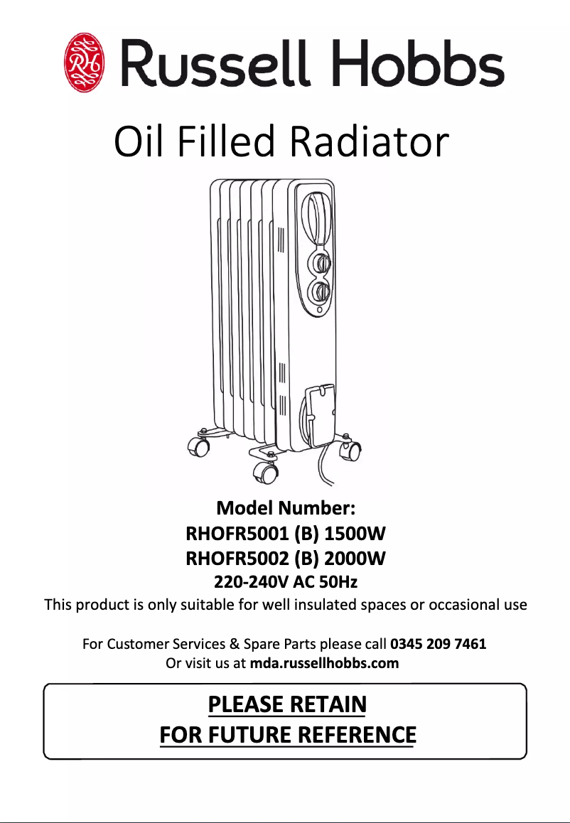 Image de la première page du manuel de l'appareil RHOFR5002