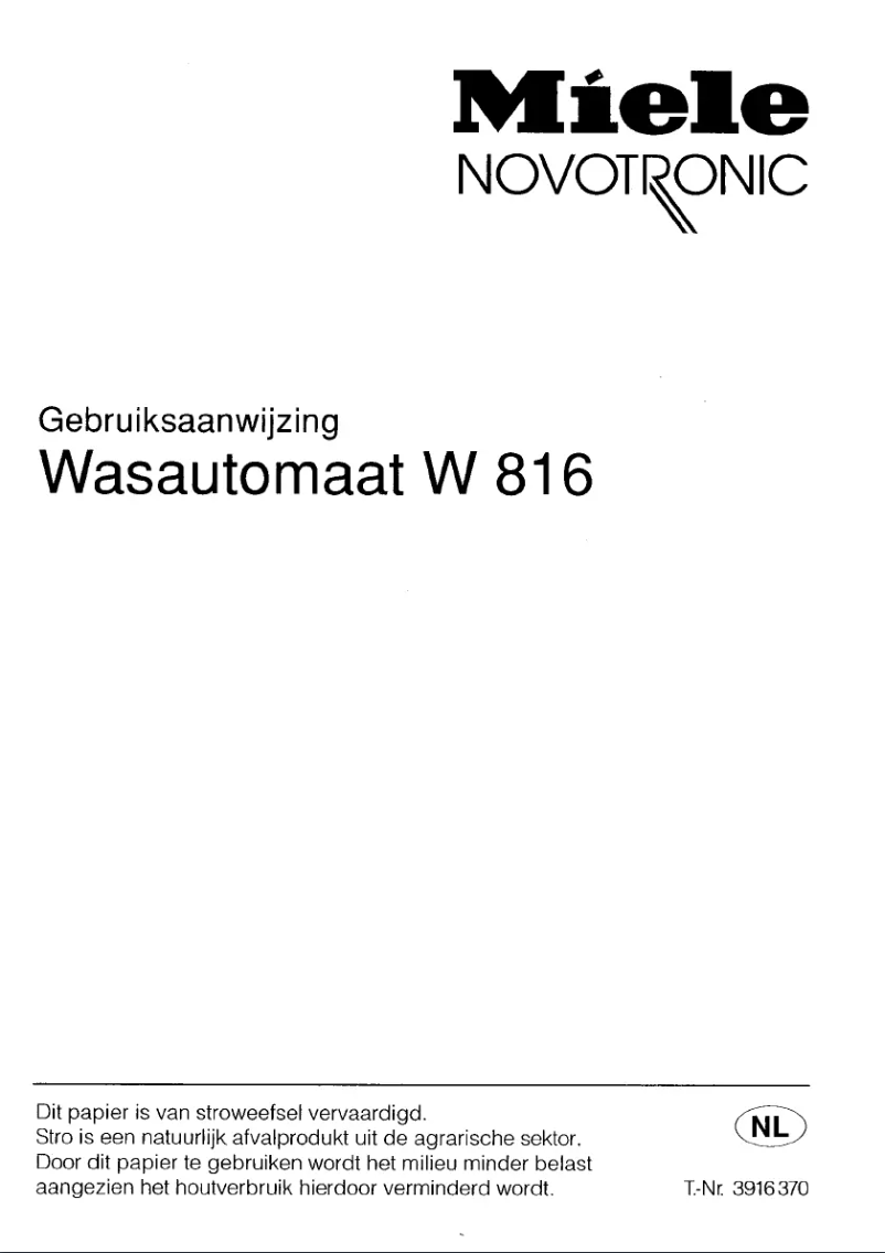 Image de la première page du manuel de l'appareil Novotronic W 816