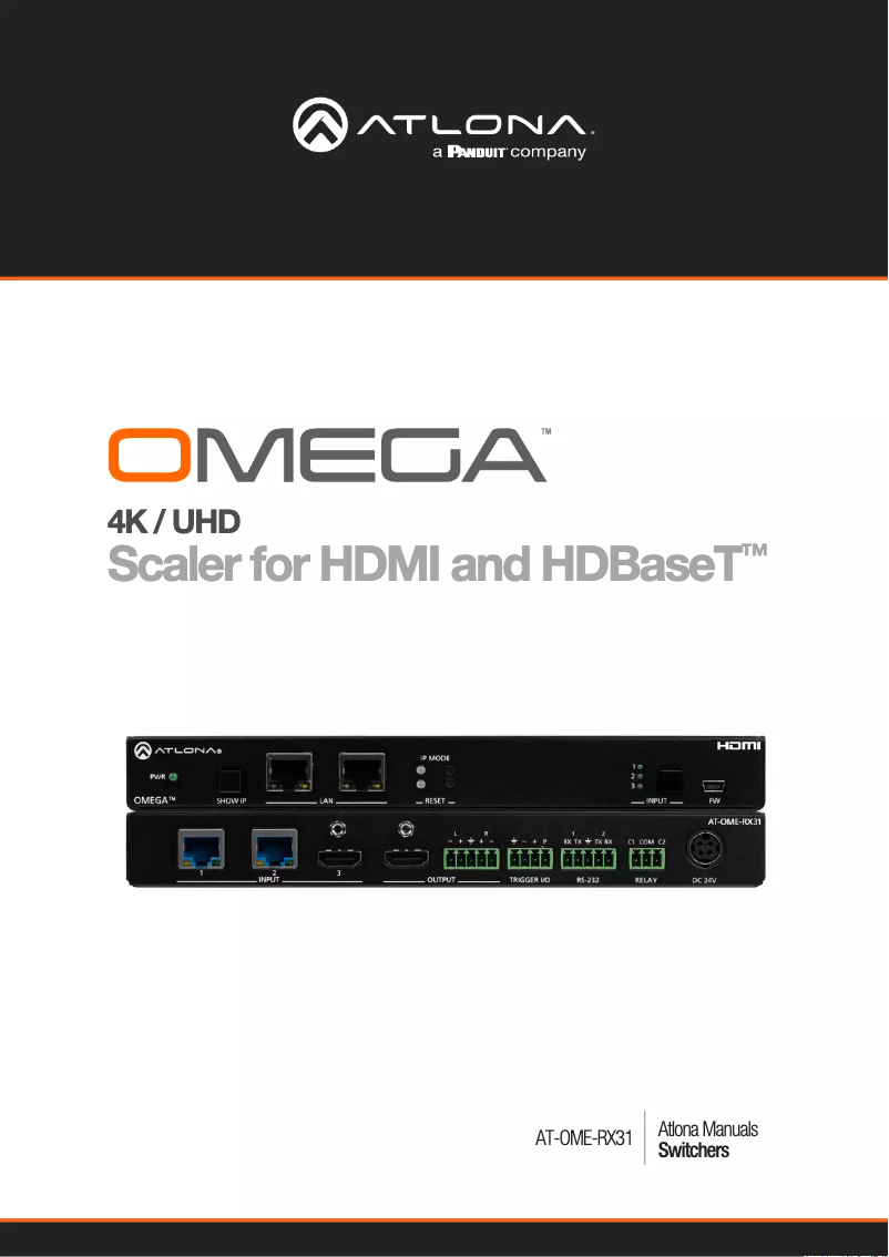 Page 1 de la notice Manuel utilisateur Atlona Omega AT-OME-RX31