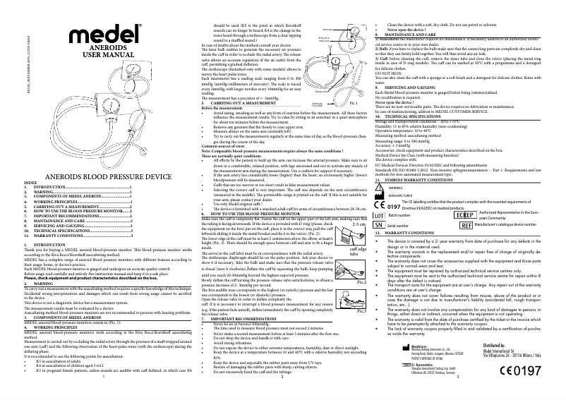 Page 1 of the manual User Manual Medel Aneroid compact
