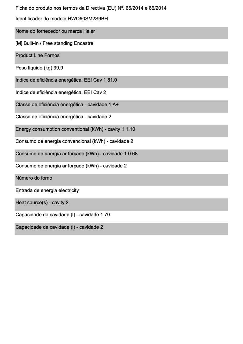 Page 1 de la notice Brochure Haier HWO60SM2S9BH