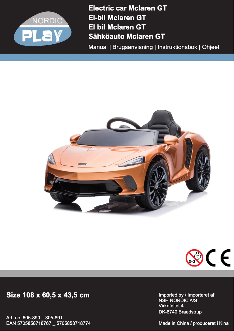 Page 1 de la notice Manuel utilisateur Nordic Play 805-891