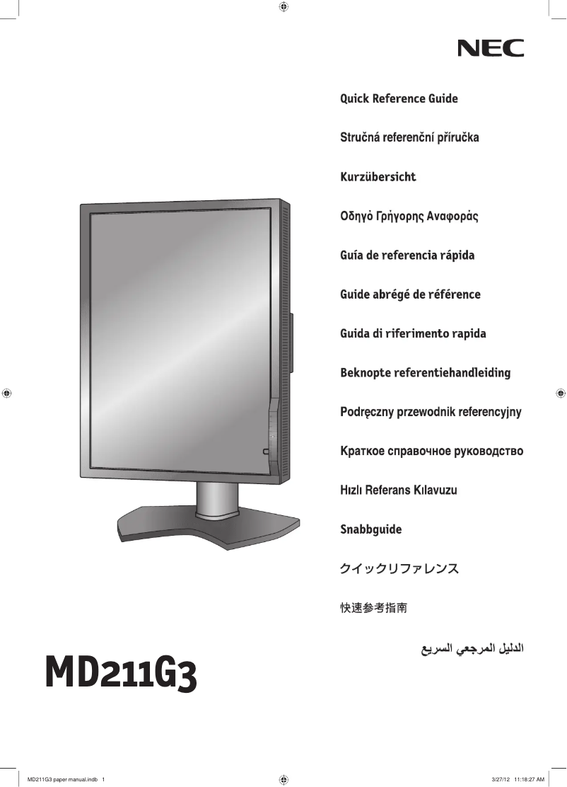 Page 1 de la notice Manuel utilisateur NEC MultiSync MDG3-BNDN1