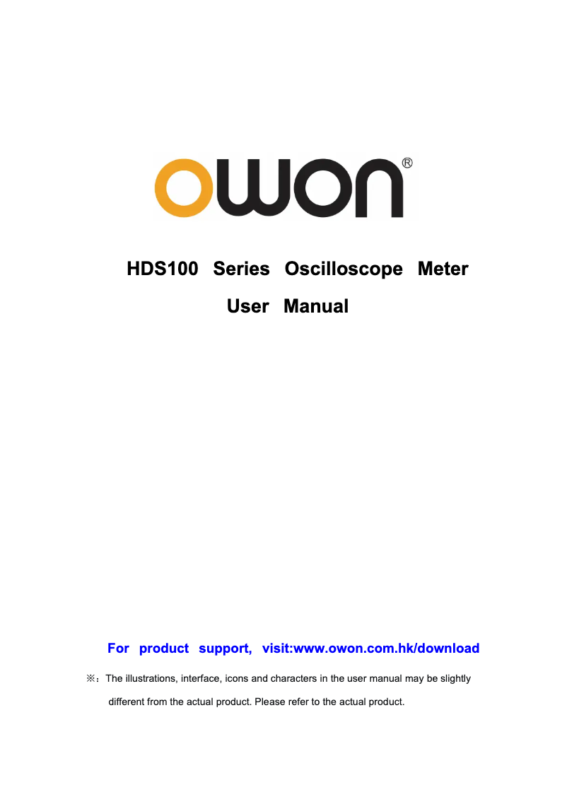 Page n°1 - Manuel utilisateur Owon HDS120