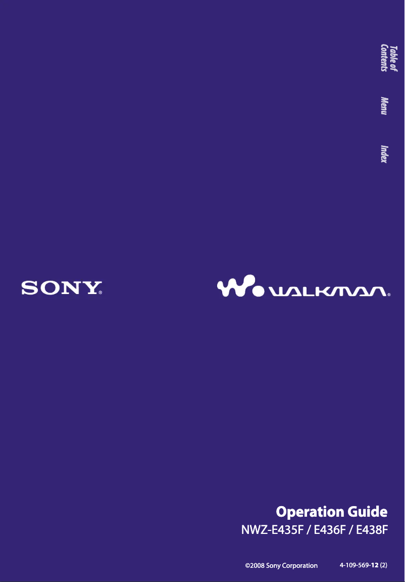 Page 1 de la notice Manuel utilisateur Sony Walkman NWZ-E435F