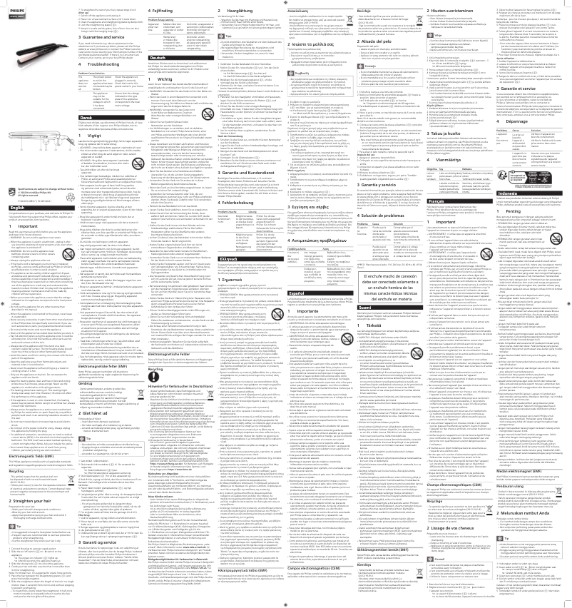 Page n°1 - Manuel utilisateur Philips EssentialCare HP8321