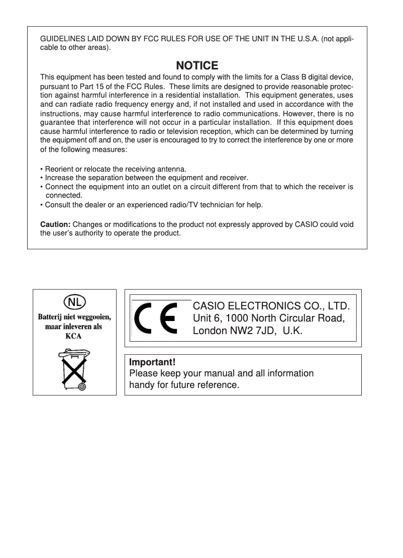 Page 1 de la notice Manuel utilisateur Casio FX-7400G