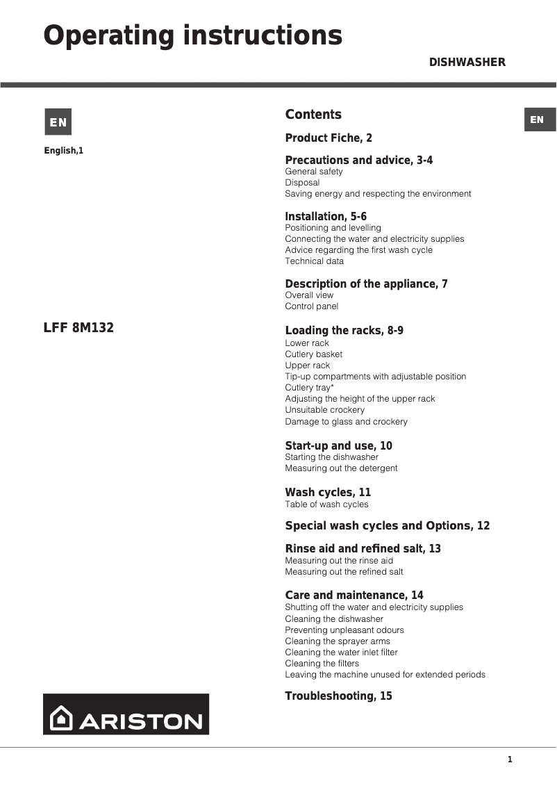 Image de la première page du manuel de l'appareil LFF 8M132 C AUS