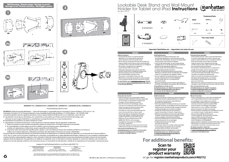 Page 1 de la notice Manuel utilisateur Manhattan 462112