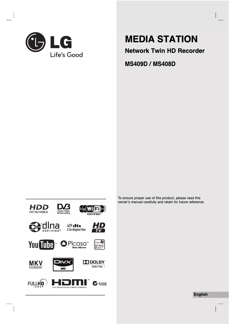 Page 1 de la notice Manuel utilisateur LG MS409D