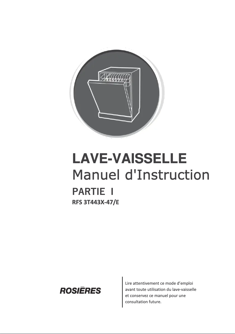 Page n°1 - Manuel utilisateur Rosieres RFS 3T443X-47/E