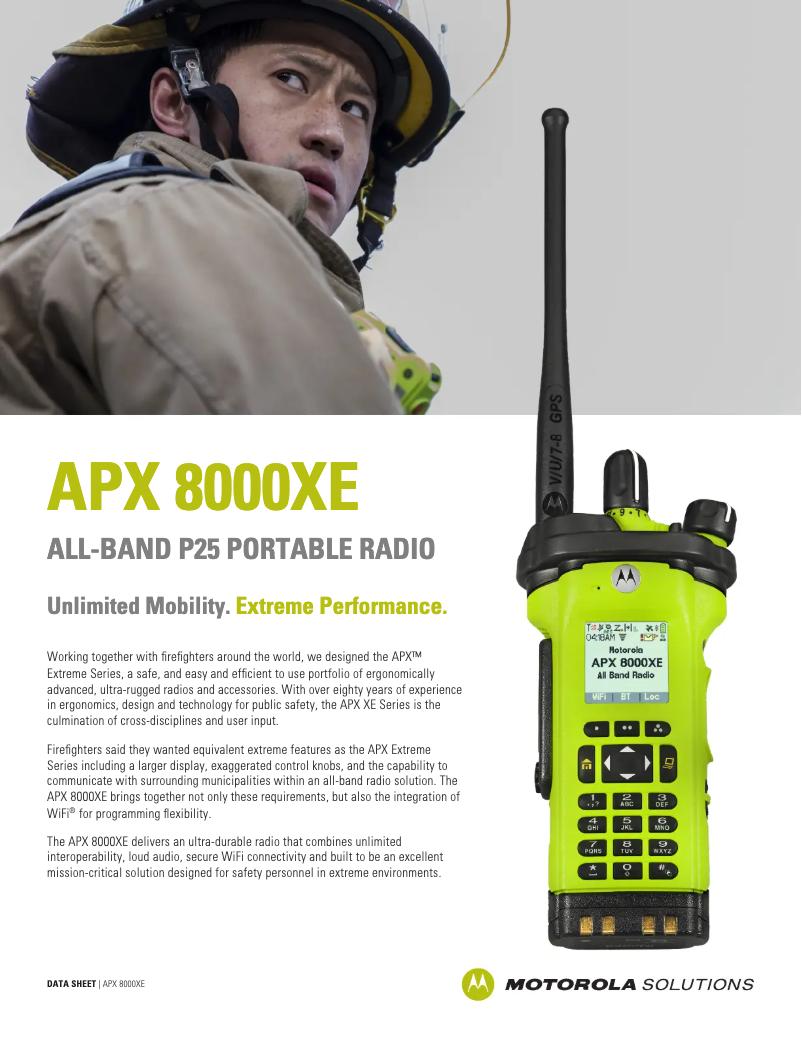 Image de la première page du manuel de l'appareil APX 8000XE