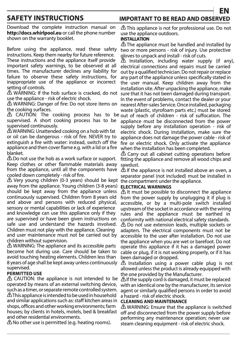 Page 1 de la notice Instructions / montage Privileg PCTHR 6040 NE