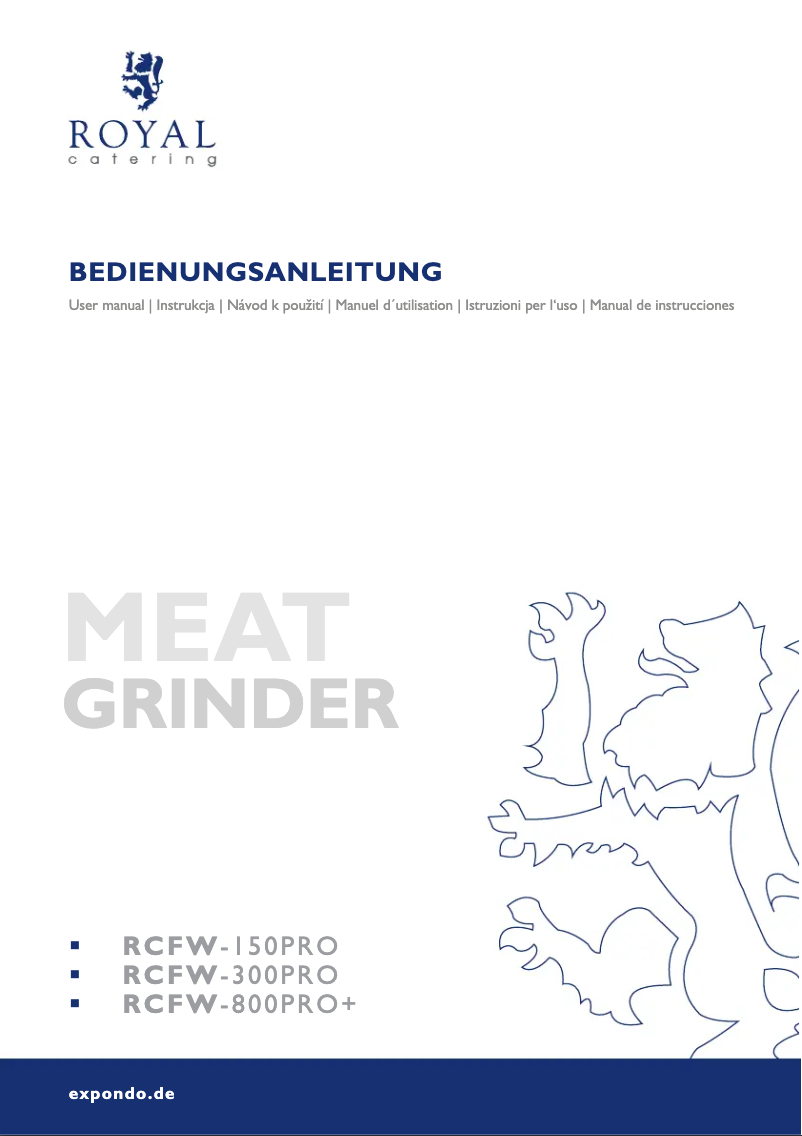 Page n°1 - Manuel utilisateur Royal Catering RCFW-800PRO+