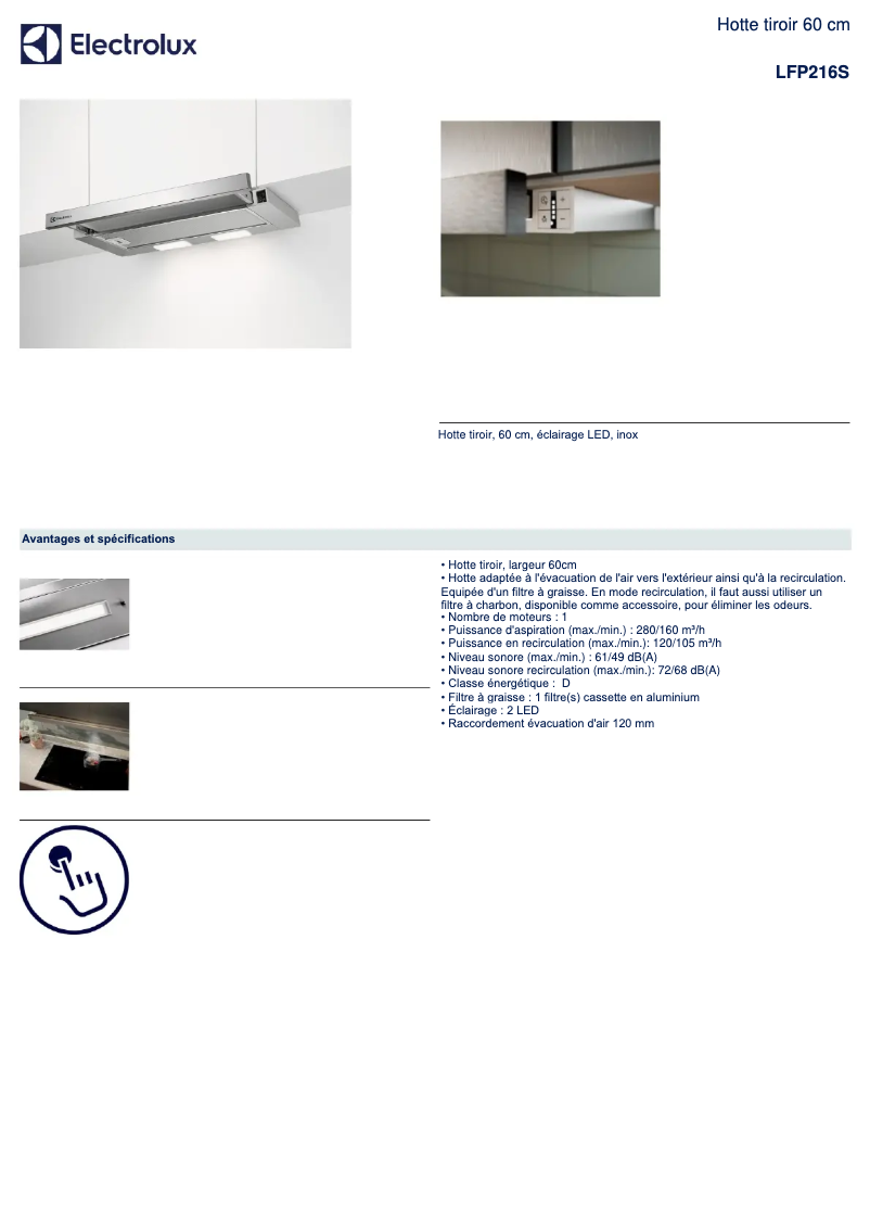 Image de la première page du manuel de l'appareil LFP216S