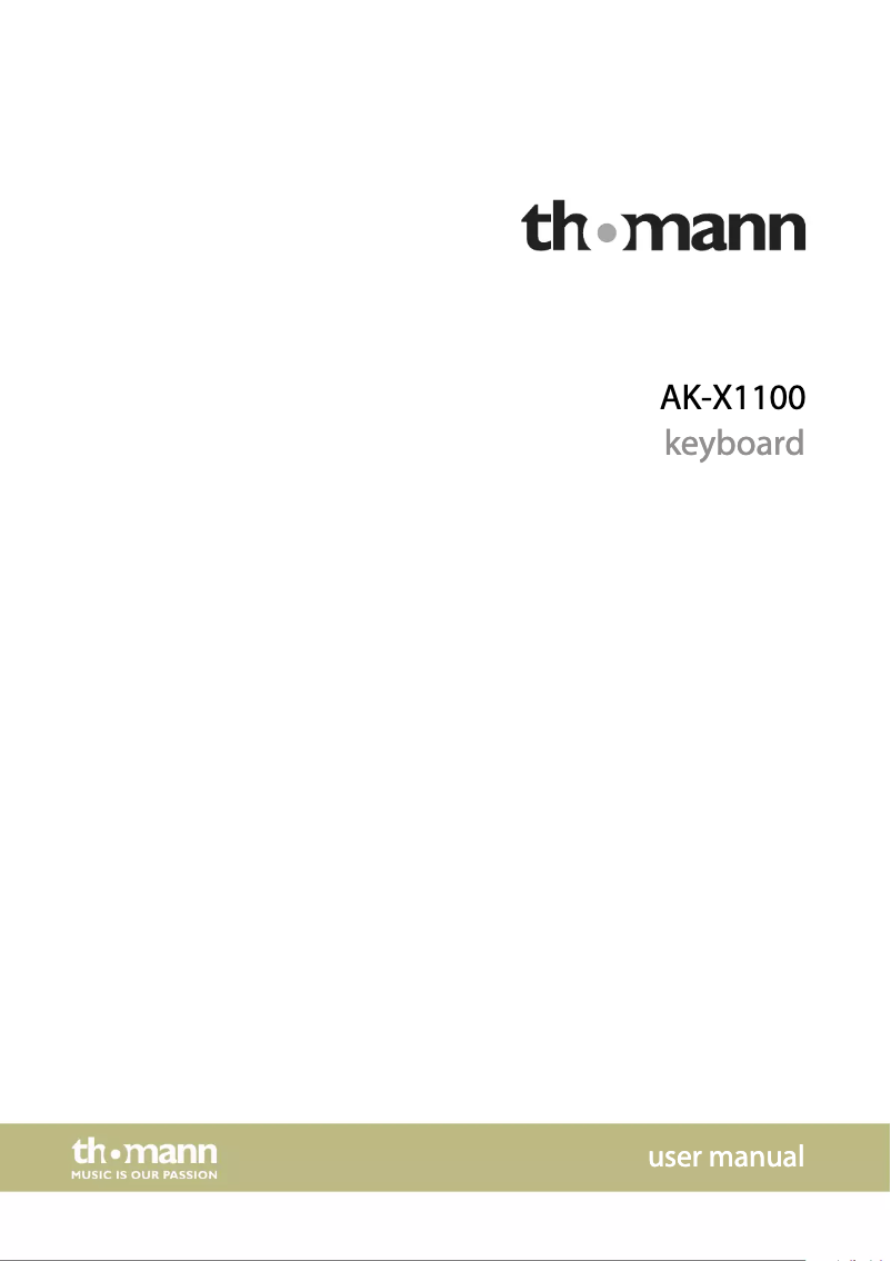 Page n°1 - Manuel utilisateur Thomann AK-X1100