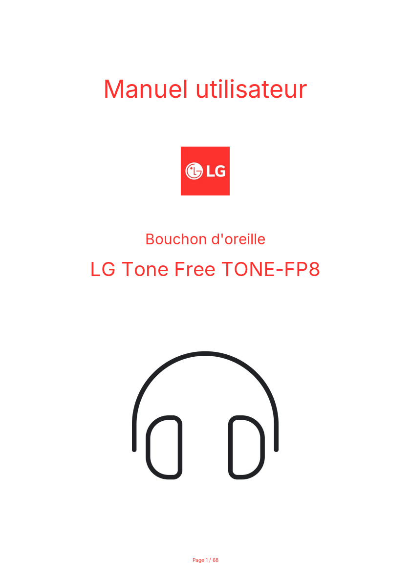 Image de la première page du manuel de l'appareil Tone Free TONE-FP8