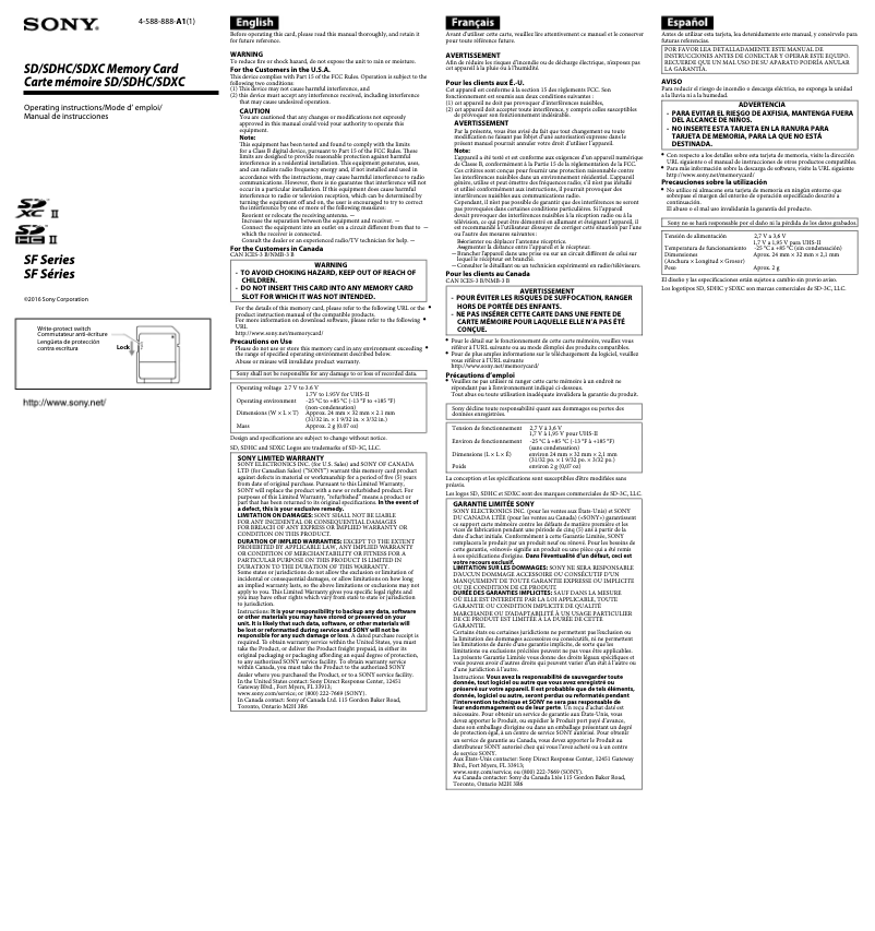 Image de la première page du manuel de l'appareil SF-32UZ
