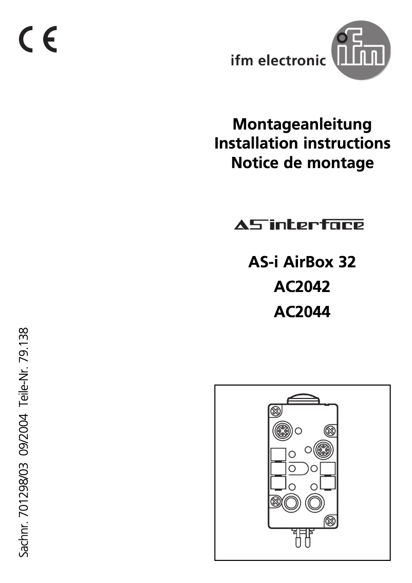 Page n°1 - Manuel utilisateur IFM AC2044