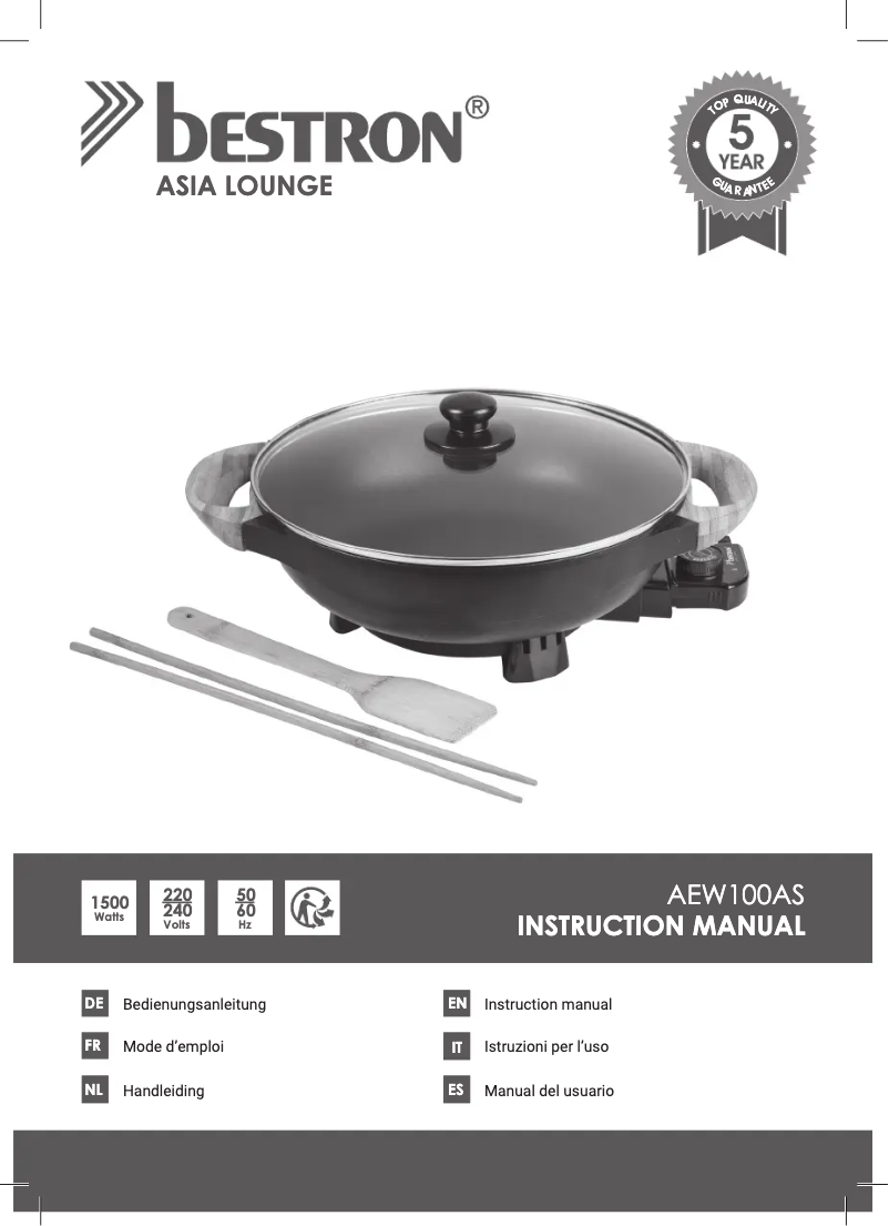 Página 1 del manual Manual de usuario Bestron Asia Lounge AEW100AS