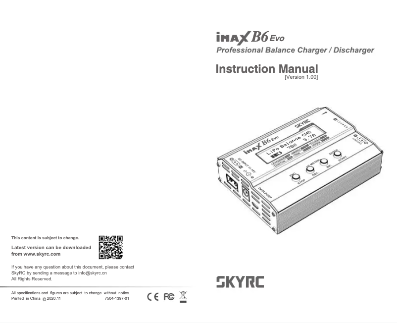 Page n°1 - Manuel utilisateur SkyRC iMax B6 EVO
