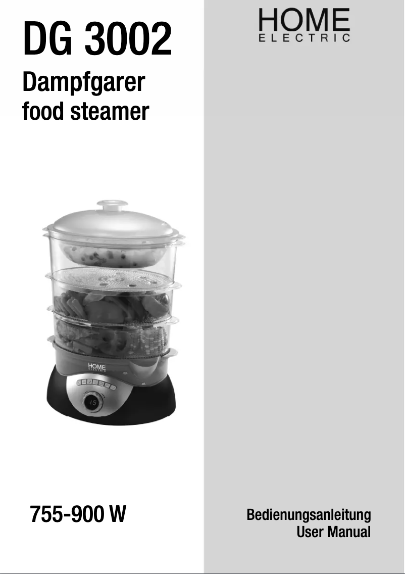 Page 1 de la notice Manuel utilisateur Home Electric DG 3002