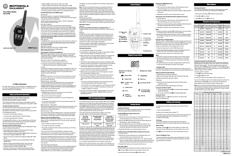 Page 1 de la notice Manuel utilisateur Motorola MD207R