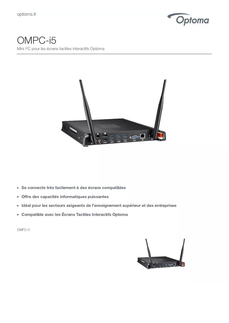 Page n°1 - Manuel utilisateur Optoma OMPC-i5