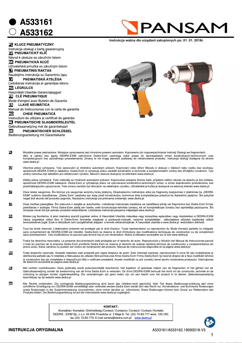 Página 1 del manual Manual de usuario Pansam A533161