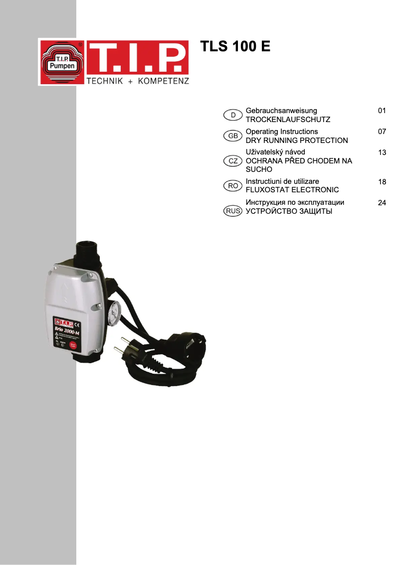 Image de la première page du manuel de l'appareil TLS 100 E