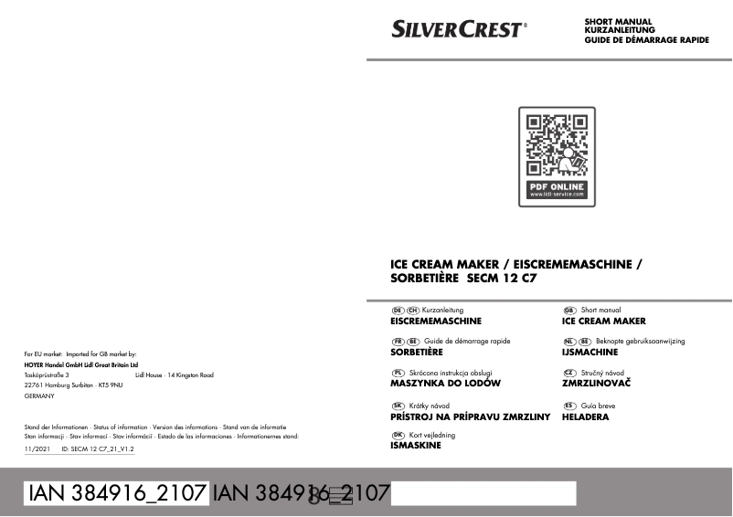 Image de la première page du manuel de l'appareil SECM 12 C7