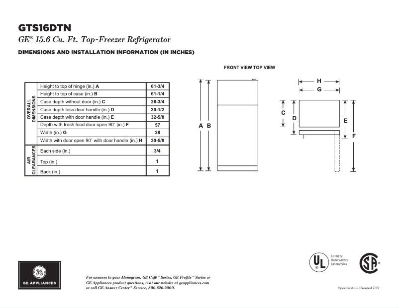 Image de la première page du manuel de l'appareil GTS16DTNRWW