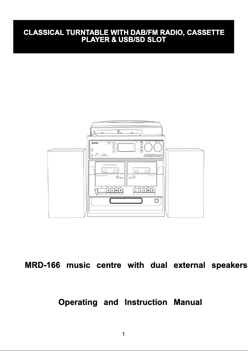 Page 1 de la notice Manuel utilisateur Denver MRD-166