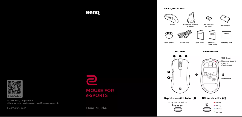 Page 1 de la notice Manuel utilisateur BenQ ZOWIE EC3