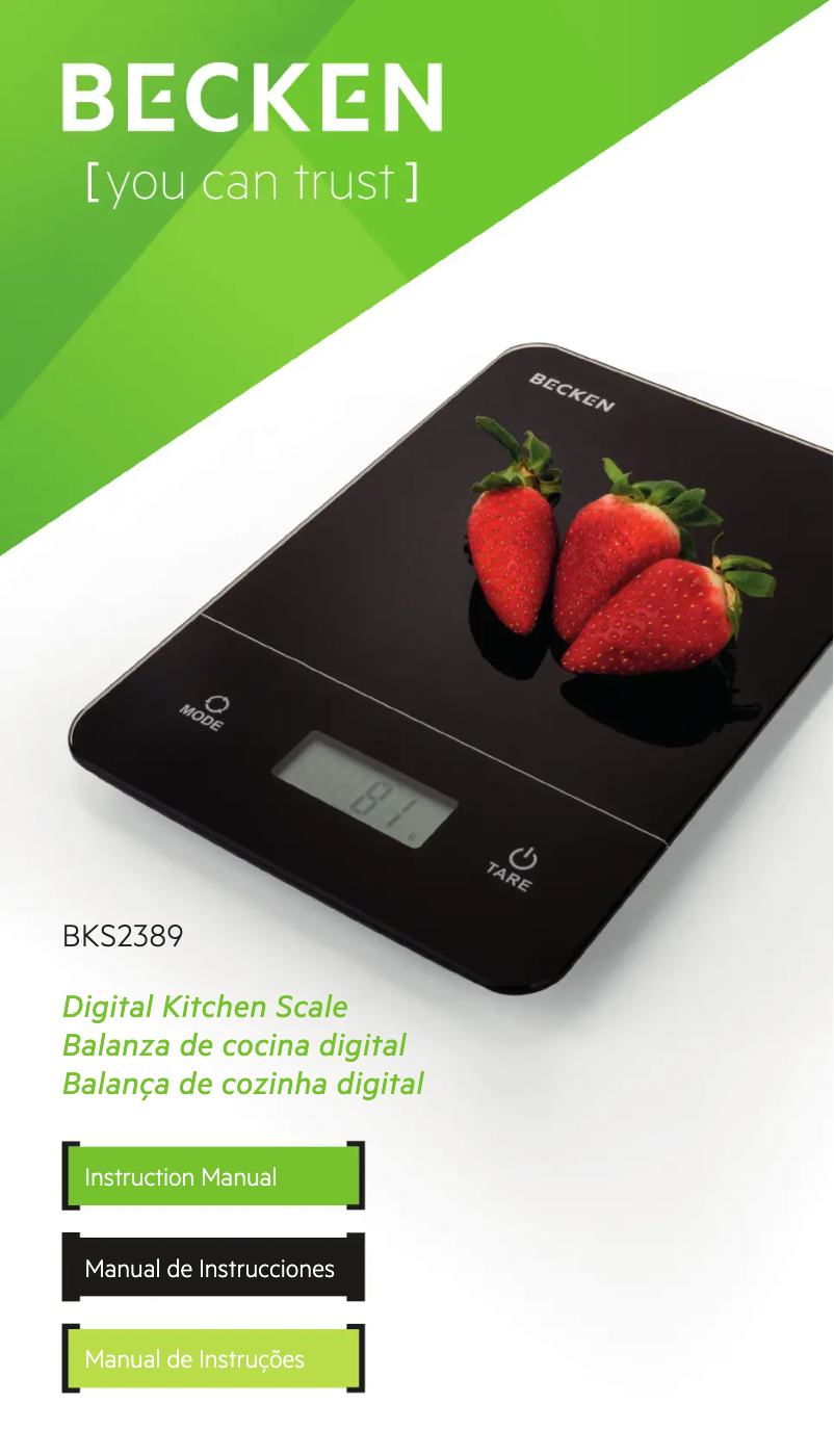 Page 1 de la notice Manuel utilisateur Becken BKS2389