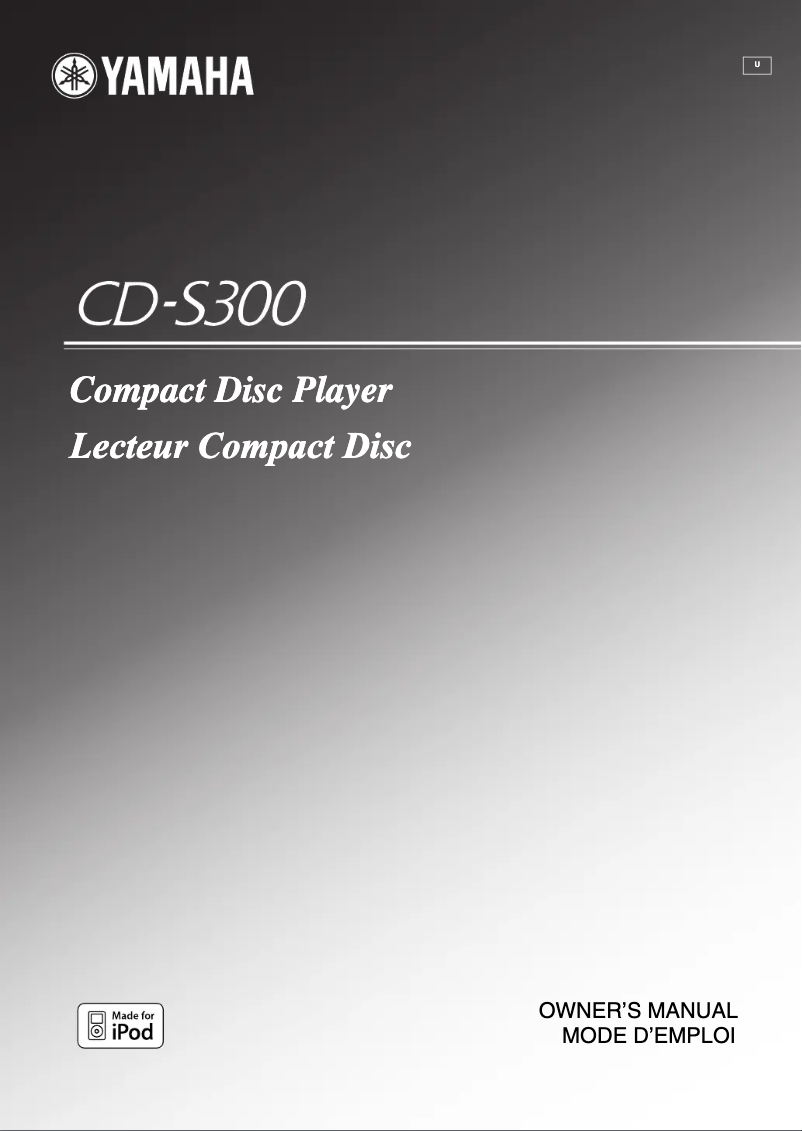Page 1 of the manual User Manual Yamaha CD-S300RK