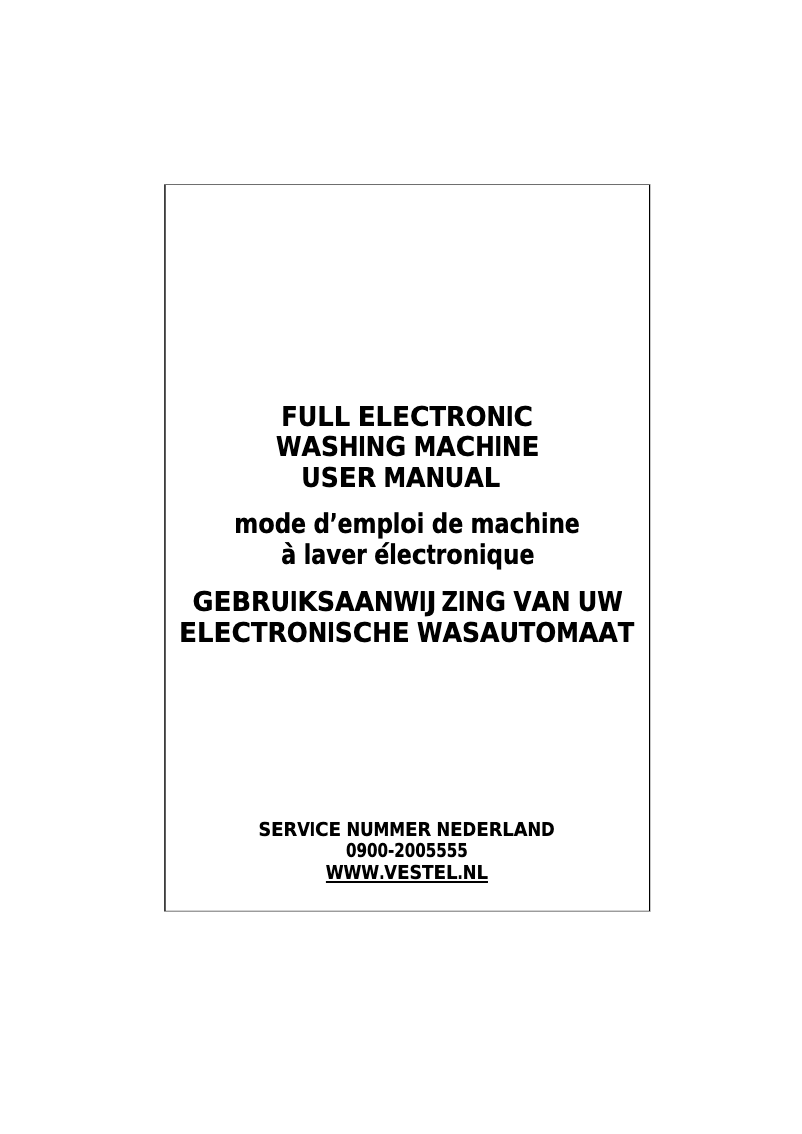 Page n°1 - Manuel utilisateur Whiteline VW1037