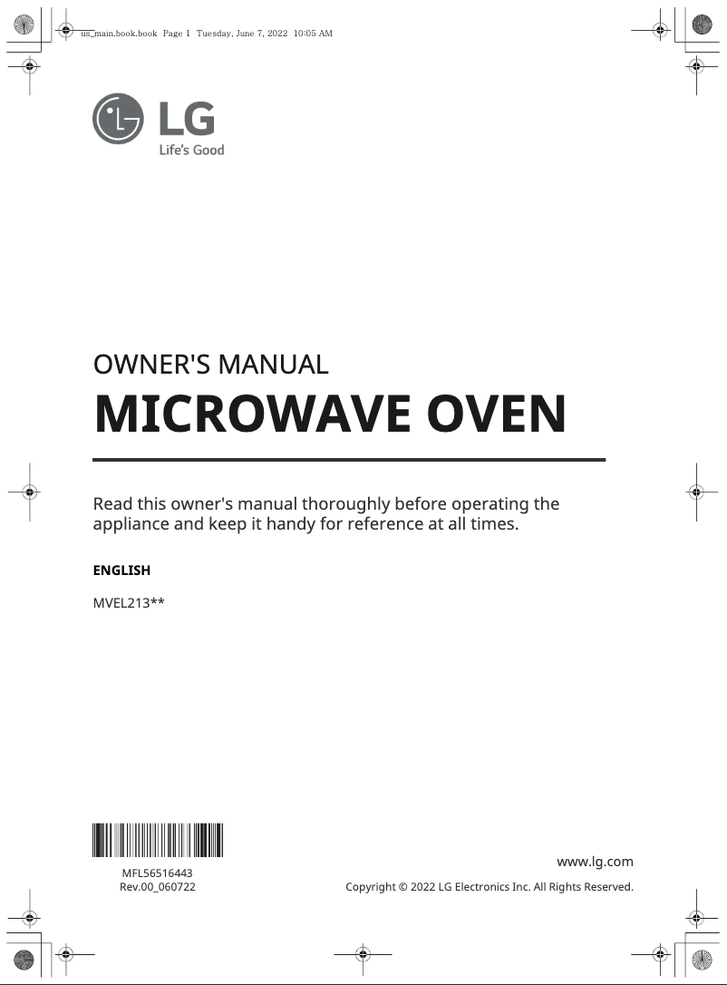 Page 1 de la notice Manuel utilisateur LG MVEL2137D