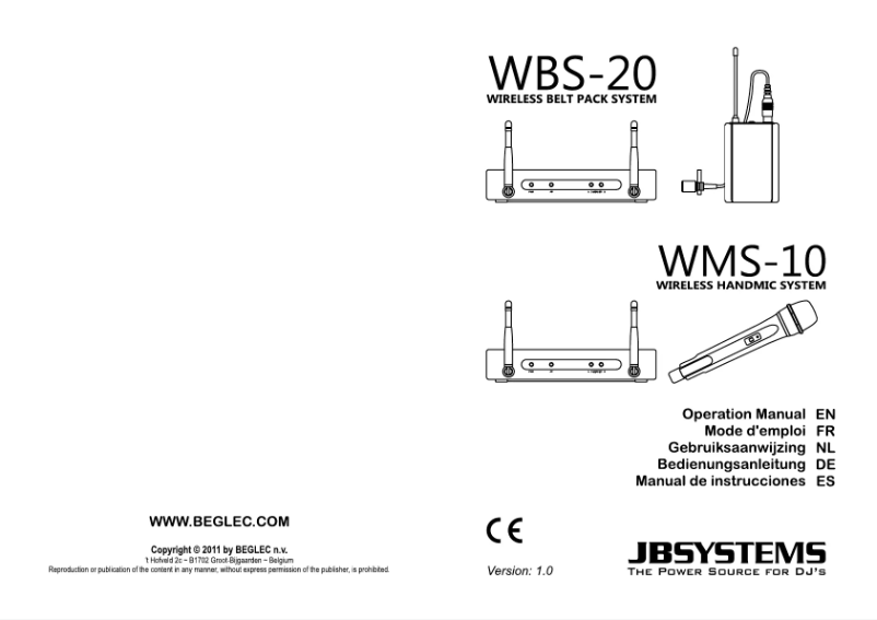 Page n°1 - Manuel utilisateur JB systems WBS 20