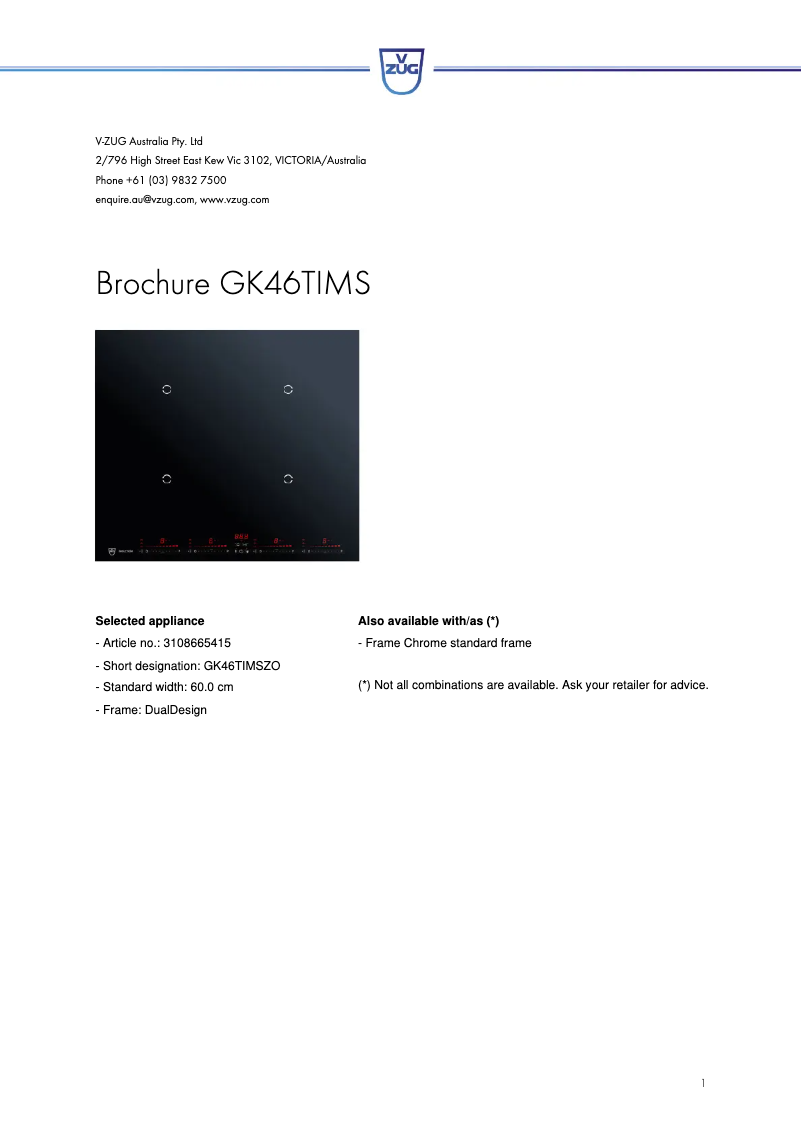 Image de la première page du manuel de l'appareil GK46TIMS