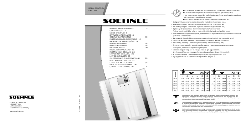 Page n°1 - Manuel utilisateur Soehnle Body Control Easy Fit